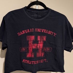 Veritas Navy and Red Crop Top